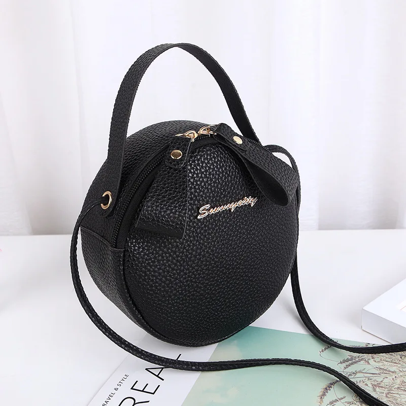 

New Fashion Women Messenger Bag Simple Design Letters Bag for Female Mini Circular Handbag PU Leather Lady Crossbody Bag