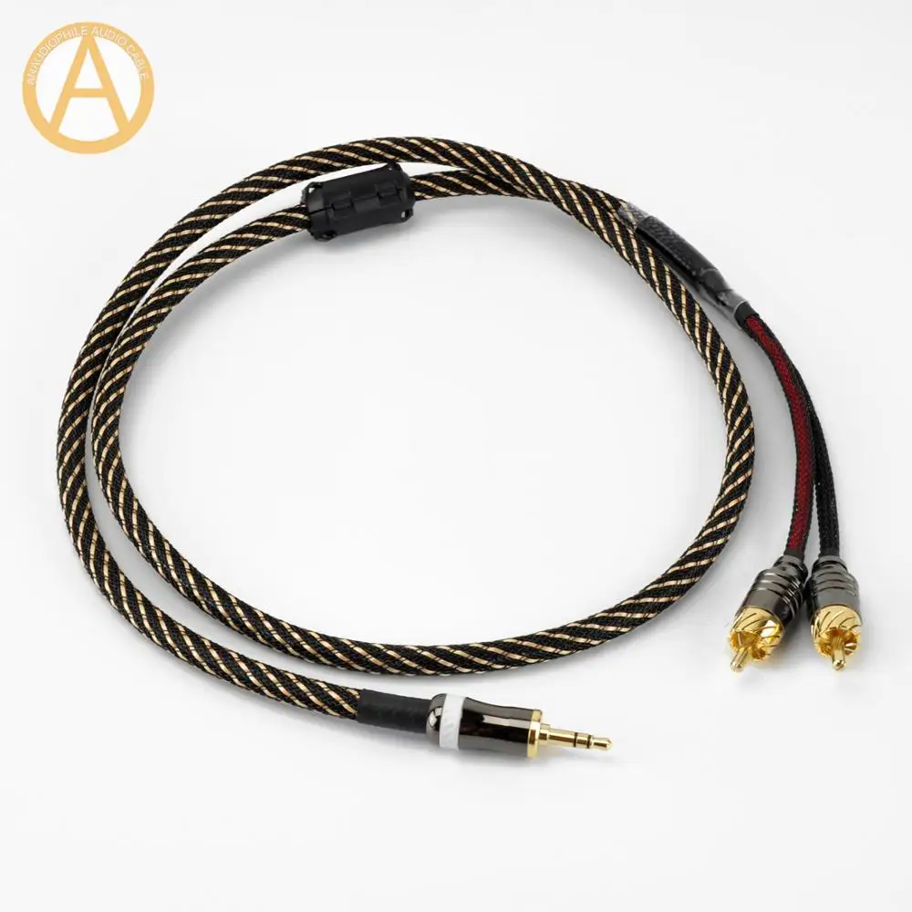 HIFI 3 5mm Jack To RCA Cable Headphone Jack To Stereo RCA Audio Cable For Mobile Phone Music Player Amplifier JAPAN Canare EXC04