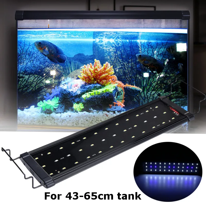 

Smuxi 9W Acuario Plant LED Lighting peces Luces Fish Tank Light Extendable soporte LED Full Spectrum Led Panel Light