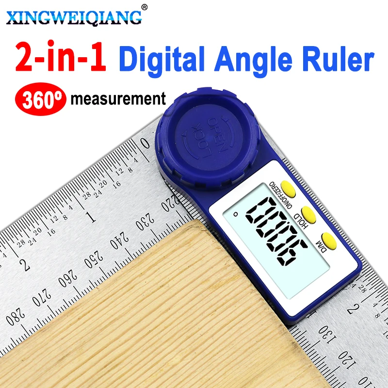 Digital Protractor 200mm 7 Inch Digital Angle Finder Protractor Ruler Meter Inclinometer Goniometer Level Electronic Angle Gauge