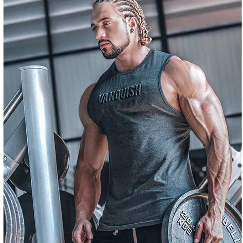 

2019 new Body building Tank Top Men Tank Top Fitness Singlet Sleeveless shirt Workout Man Undershirt Clothing