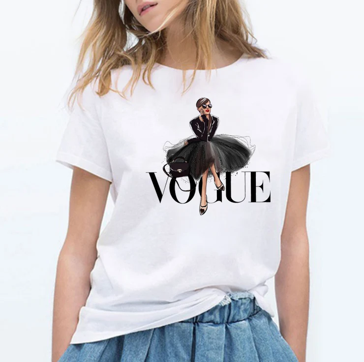 

FIXSYS Women Summer T Shirt Tops Fashion Short Sleeve Tee Shirts Casual Tops Tee Graphic T-shirt Female O-neck Tops Tees