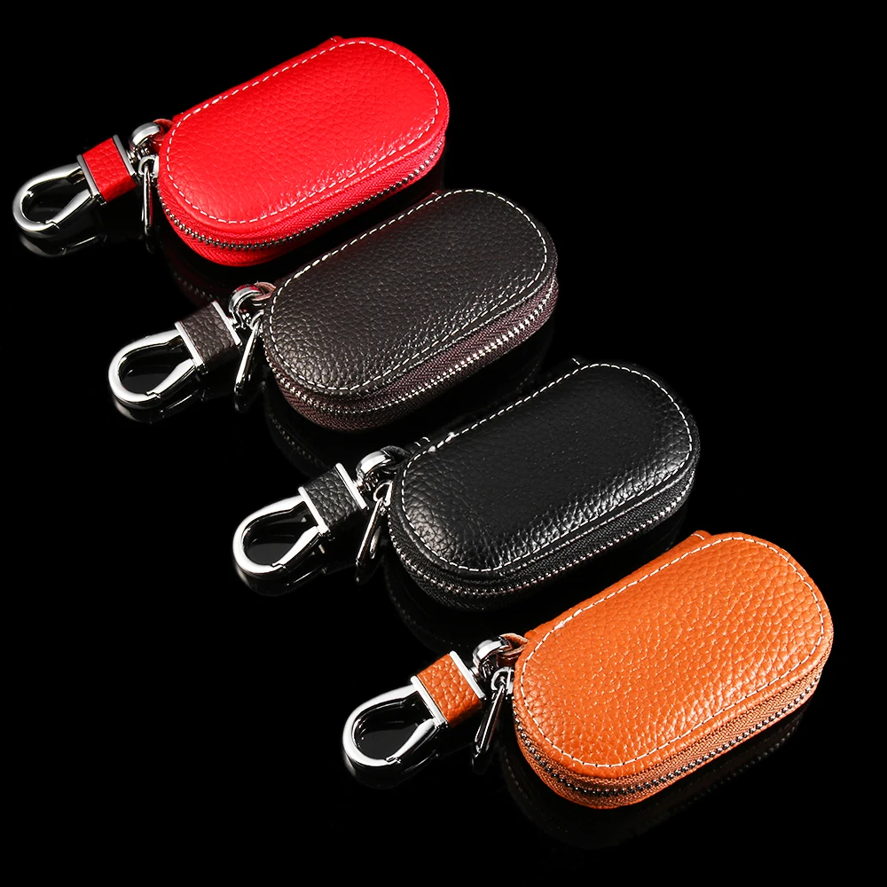 

Women Keychain Covers Men Key Holder Leather Car Key Wallets Housekeeper Keys Organizer Zipper Key Case Bag Unisex Pouch Purse
