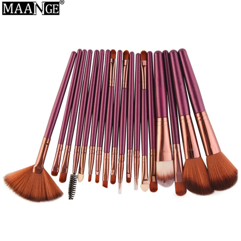 Makeup Brushes Set Powder Foundation Blush Eyeshadow Eyeliner Lip Beauty Make up Brush Tools MAANGE 18 Pcs