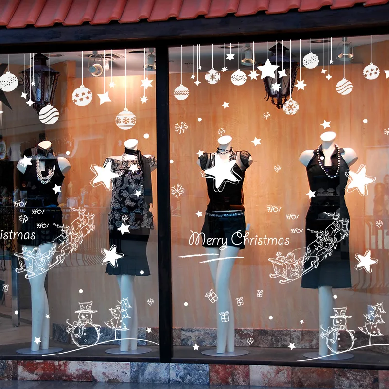 Christmas Window Display 2022 2022 New Year 45X60Cm Merry Christmas Decorations For Home Clothing Store  Creative Glass Window Stickers Wall Navidad Natal|Decor Clothing|Decorative  Decorativedecoration Christmas - Aliexpress