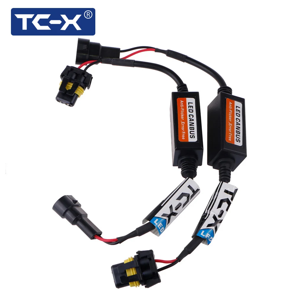 TCX 2pcslot 9005 HB3 9006 HB4 LED Decoder Load Resistor Warning Canceller Error Free Fog Light DRL No Flickering OBC Canceller