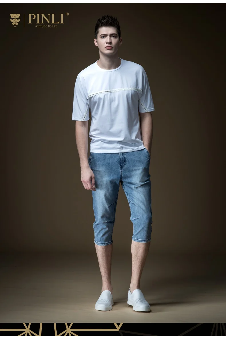 2018 Mid узкие джинсы весна Горячая Популярные Мужская одежда развивать нравственность ноги 7 минут штаны Ковбой мужской B191416103