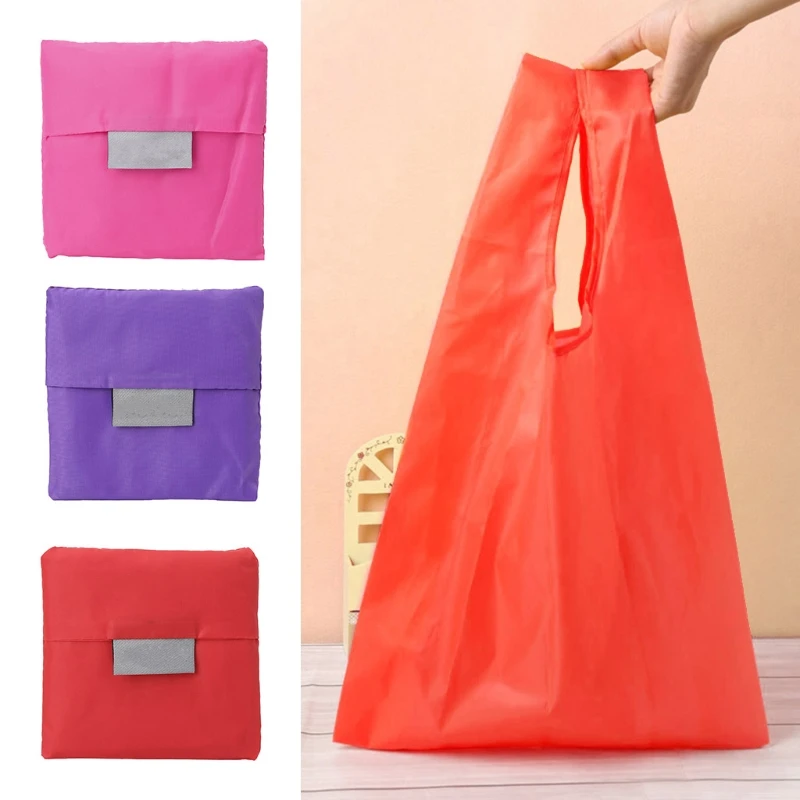 

THINKTHENDO Shopping Bags Folding Large Capacity Handle Handbag Reusable Supermarket Grocery Casual Solid 8 Color