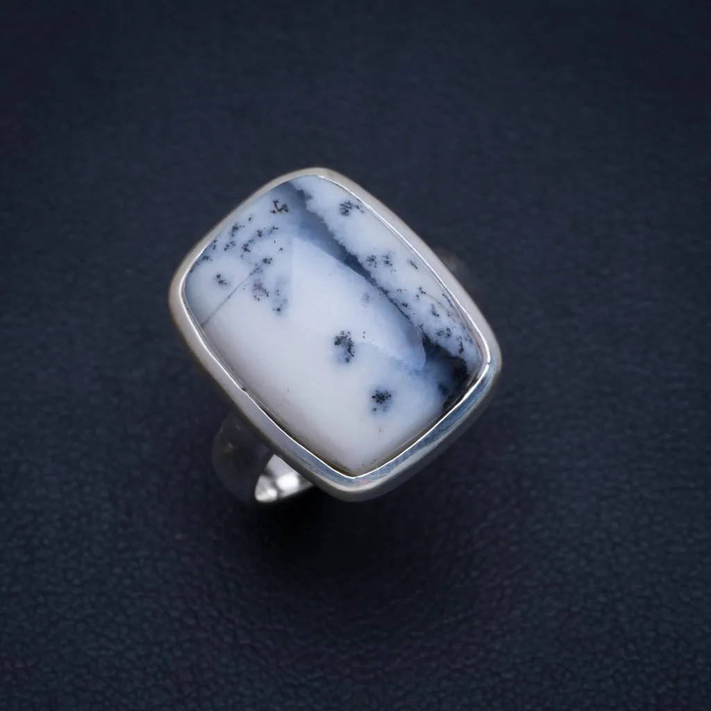 

Natural Dendritic Opal Handmade Unique 925 Sterling Silver Ring 5.25 A4139