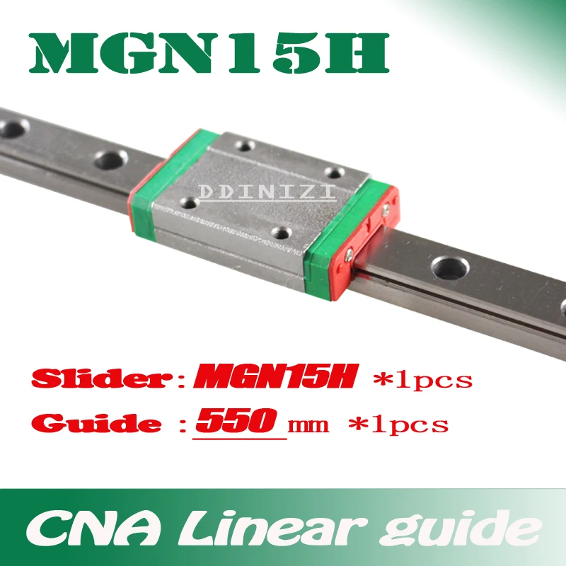 

15mm Linear Guide MGN15 550mm linear rail way + MGN15H Long linear carriage for CNC X Y Z Axis Free shipping