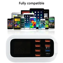 8 портов мульти быстрое USB зарядное устройство Быстрая зарядка 3,0 несколько USB зарядная станция для телефона универсальное usb-хаб зарядное устройство QC 3,0 светодиодный дисплей