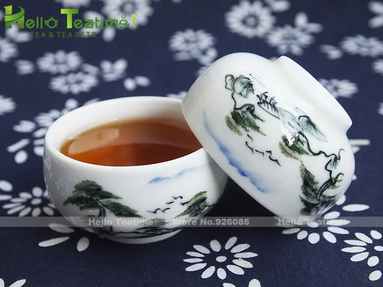 [HT!] 2 шт./лот фарфор чайная чашка нарисованный вручную цветок набор керамических чашек Китайский кунг-фу чайная чашка наборы чайный набор