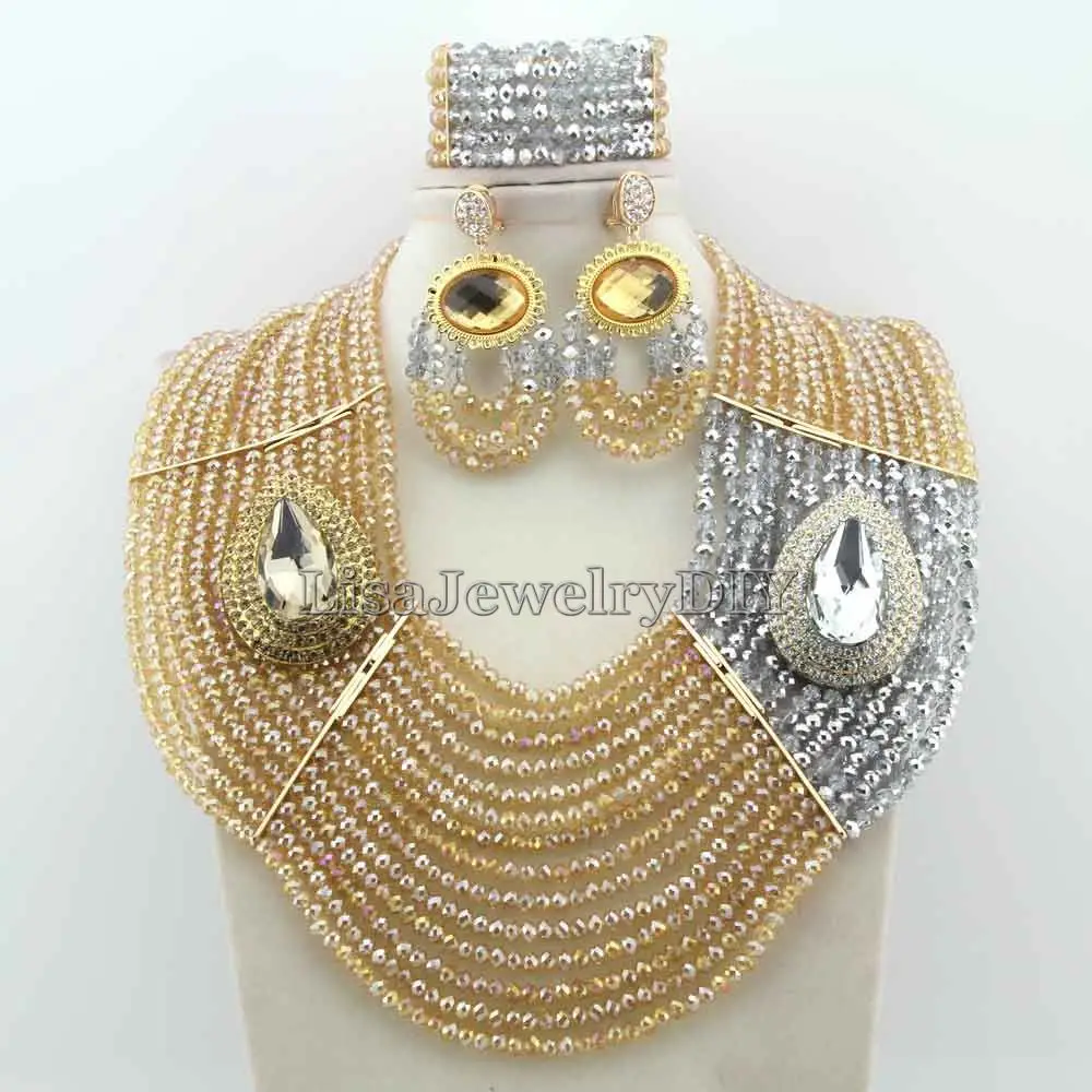 

Exclusive Statement Necklace African Beads Jewelry Sets Handmade Wedding Jewelry Set Womens Jewellery Set HD7074