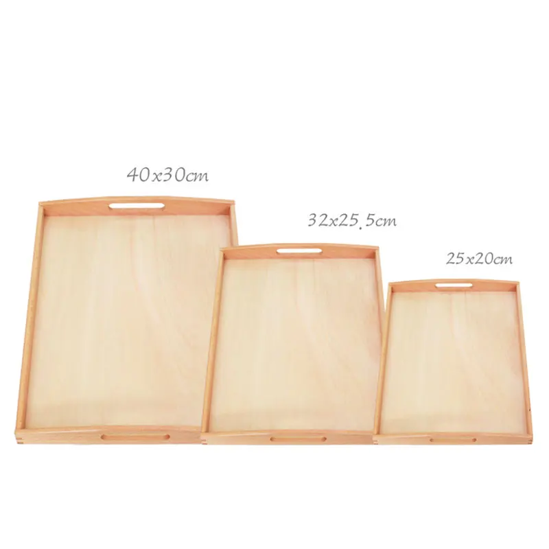  Montessori Wooden Tray Practical Life Materials Tray Kindergarten Teaching Aids Toys For Children J - 33017951585