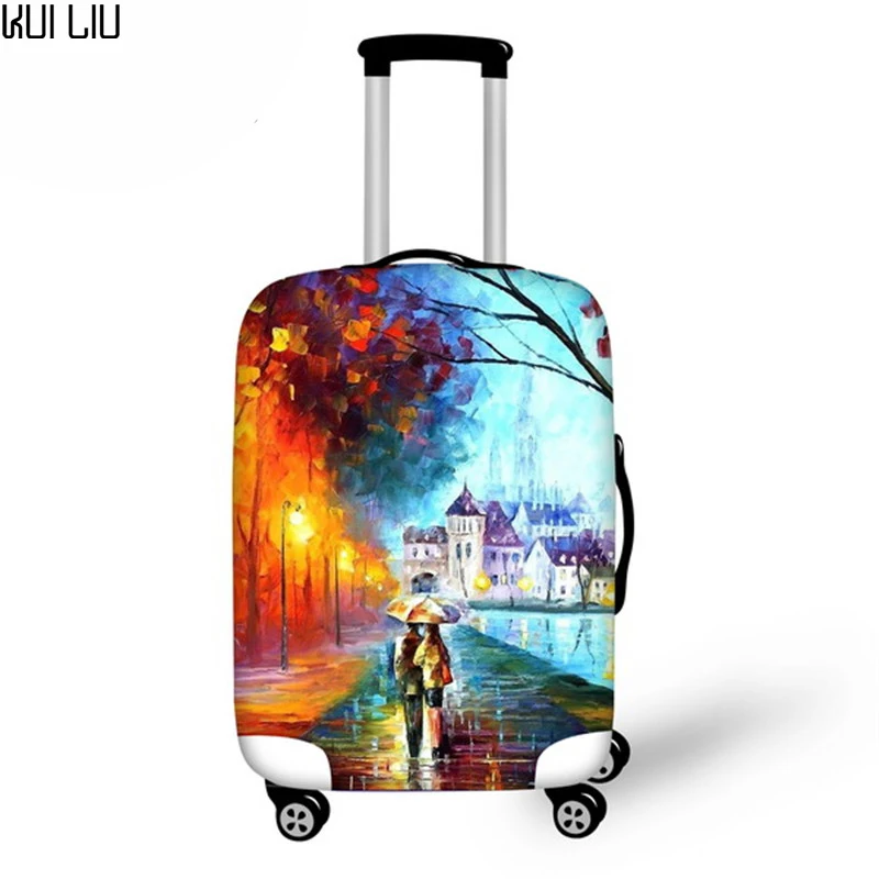 Customized Image Beautiful Scenery Oil Painting Luggage Cover Elastic