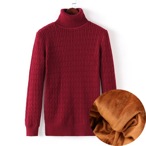 Водолазка, женский толстый свитер, пуловер, вязаные женские зимние свитера,, водолазка, бархатный свитер, женские свитера для девушек - Цвет: Velvet wine