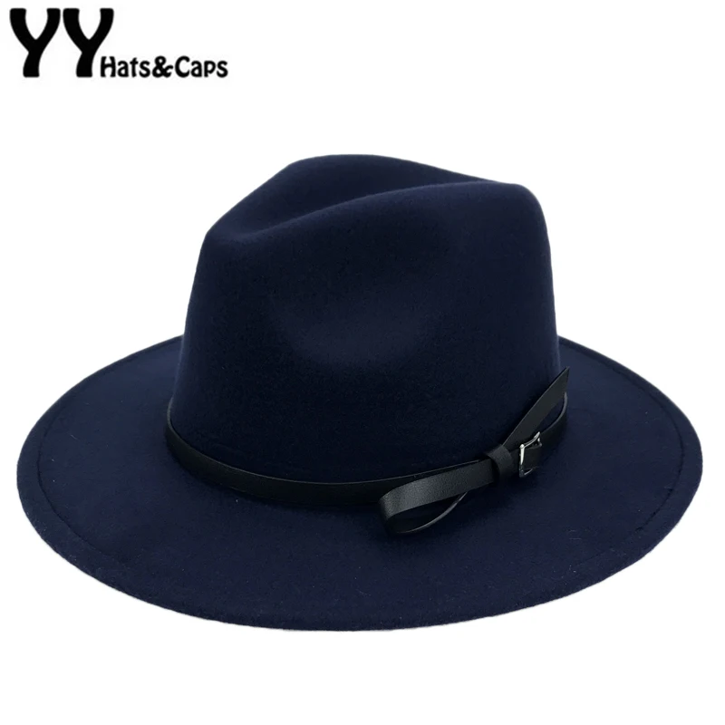 Шерстяная шляпа Fedora винтажная фетровая шляпка с широкими полями Trilby Панамы, федоры Chapeu шляпа для женщин и мужчин Джаз церковь Крестный отец сомбреро YY18005