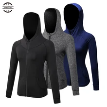 Новая женская куртка для фитнеса на осень и зиму, Спортивная одежда на молнии для тренировок и бега, женская футболка для отдыха