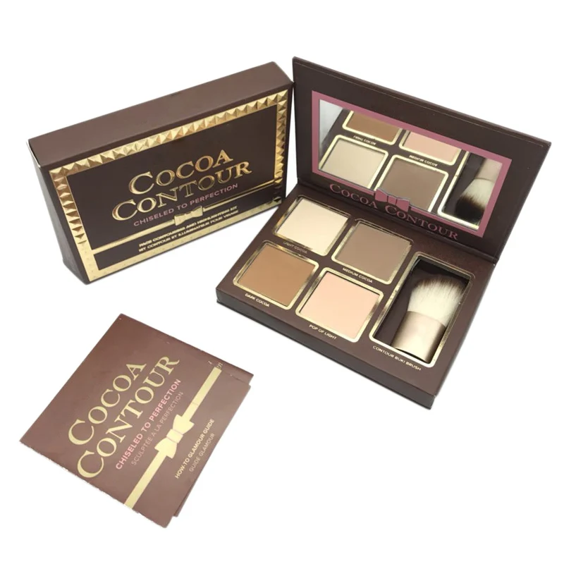 

4 Colors Face Cocoa Highlighter Palette Powder Face Corrector Concealer Contour Glow Kit Highlighter Bronzer Iluminador Makeup