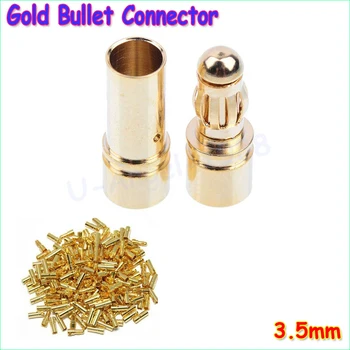 

10pairs/lot 3.5mm Gold Bullet Banana Connector Plug For ESC Battery Motor