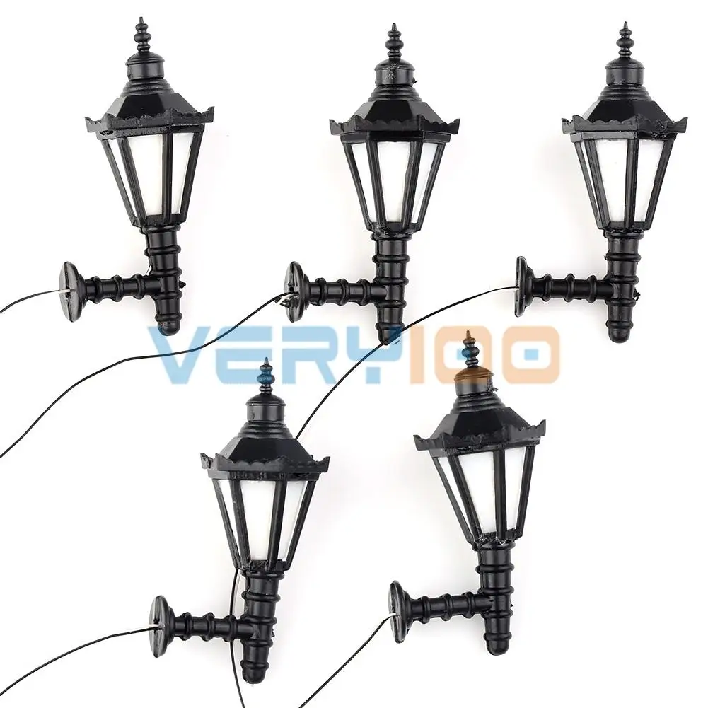 

1:25 Model Led Lamppost Lamps Wall Lights Train Railway Scale Modal Layout 3V 5pcs Per Lot
