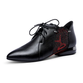 

NASBAVI Classic Women's Pumps Microfiber Leather Low Heels Stylish Elegant Solid Color Women's Rhinestone Party Shoes