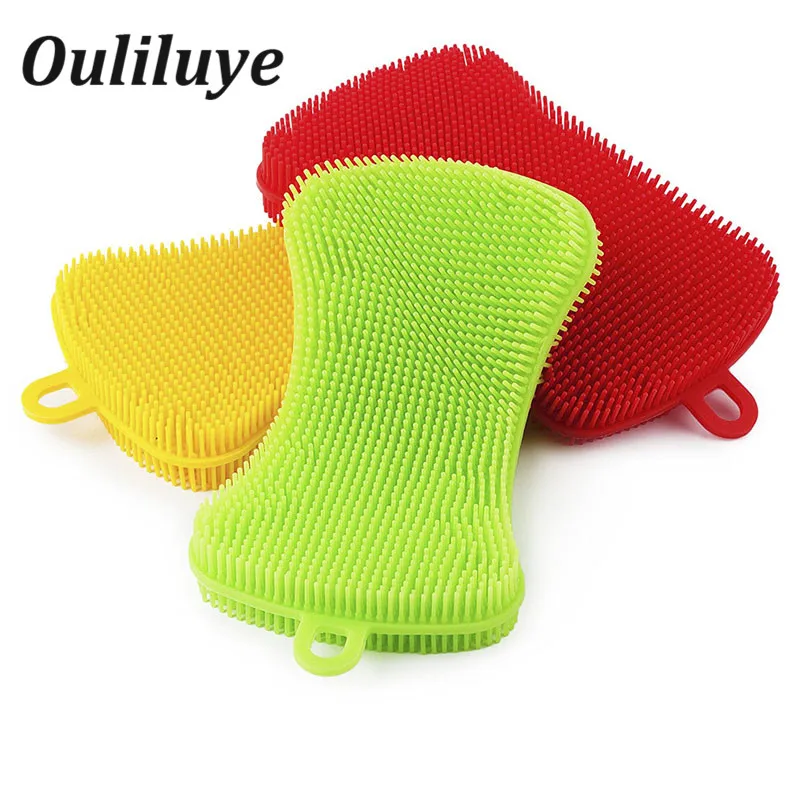 

1PCS Multifunction Silicone Brush For Dish Bowl Vegetables Cleaning Pad Magic Silicone Cleaner For Kitchen Cleaning Accessories