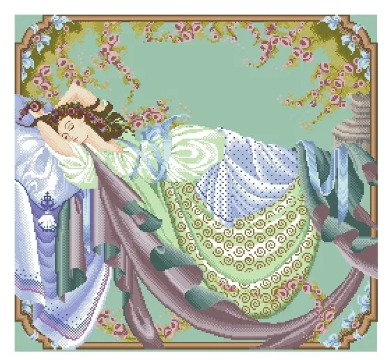Золотая коллекция шикарный Счетный Набор для вышивания крестиком Спящая красавица женщина леди девушка Дева Md 5