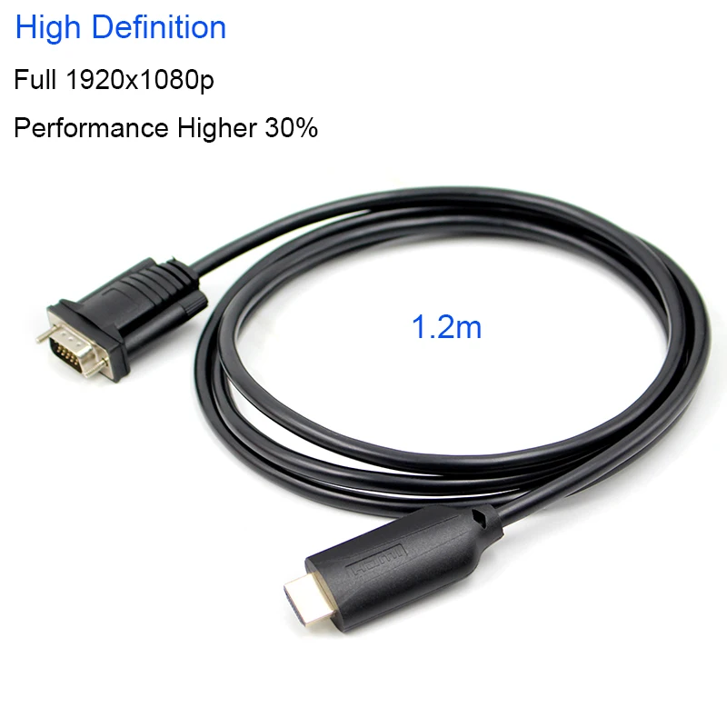 HDMI2VGA конвертер HDMI к VGA кабель Мужской декодер адаптера hdmi-vga hdmi к vga-адаптер совместимый ноутбук ПК проектор HDTV 1,2 м