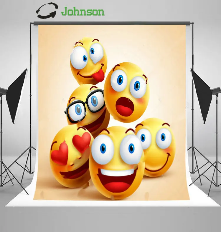 

Emoji Group Emoticon Characters Funny backdrop polyester or Vinyl cloth High quality Computer print wall Backgrounds
