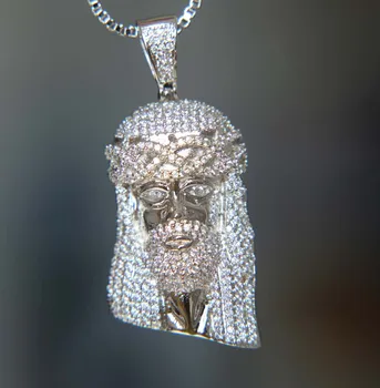 

2017 factory bling bling Real micro pave AAA cubic zirconia stone bling sparking mens jesus hiphop chain necklace