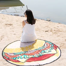 C137 Приморский отдых круглые забавные индивидуальные пляжные коврики/Коврики Для Пикника/пляжные полотенца шифоновая ткань