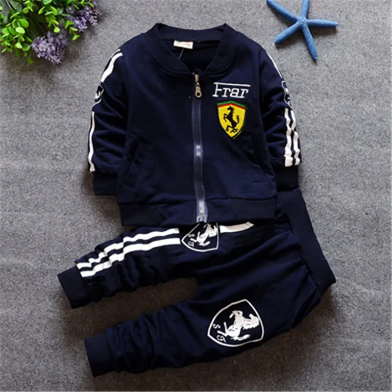 

Toddler Baby Boy clothing set print ferraris fashion Spring Letter Long SleeveTshirt + Pants Outfit racer suit for chlid