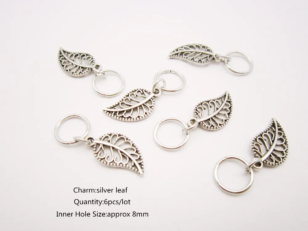 different Charms hair braid dread dreadlock beads clips rings for Hair Styling Accessories 6Pcs/pack approx 8mm inner hole,ring beads,hair braid accessories