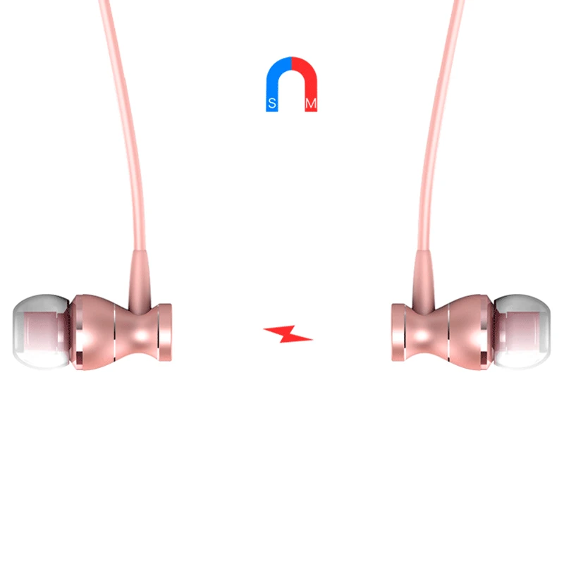 MENGYU Magnet Metal Earphone Heavy Bass Sound Anti-Sweat Sport Headset with Mic Handsfree Earbuds for iPhone Samsung Xiaomi