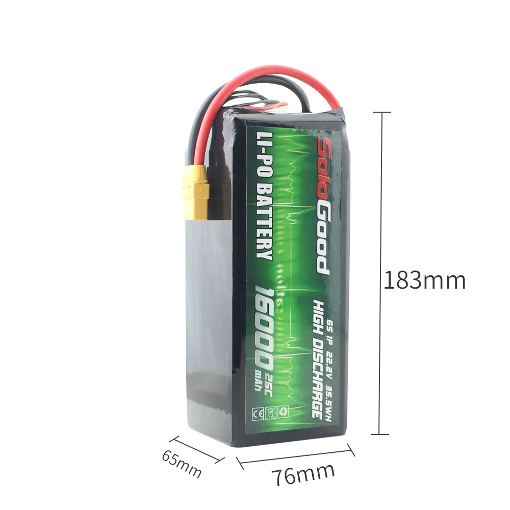 SoloGood 22000 16000 12000 MAH 22,2 V 6S литиевые батареи для авиационной модели большой емкости для защиты растений БПЛА