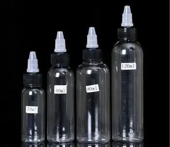 

100pcs/lot 30ml 60ml 90ml 100ml Empty Bottle Twist Cap PET Plastic Liquid Bottle With Twist Off Caps Dropper Bottles