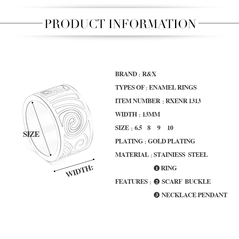 R& X модная изысканная, с эмалью глазурь сеть. Шарфы пряжки Кольца из нержавейки Цветной эмаль кольцо Прямая с фабрики