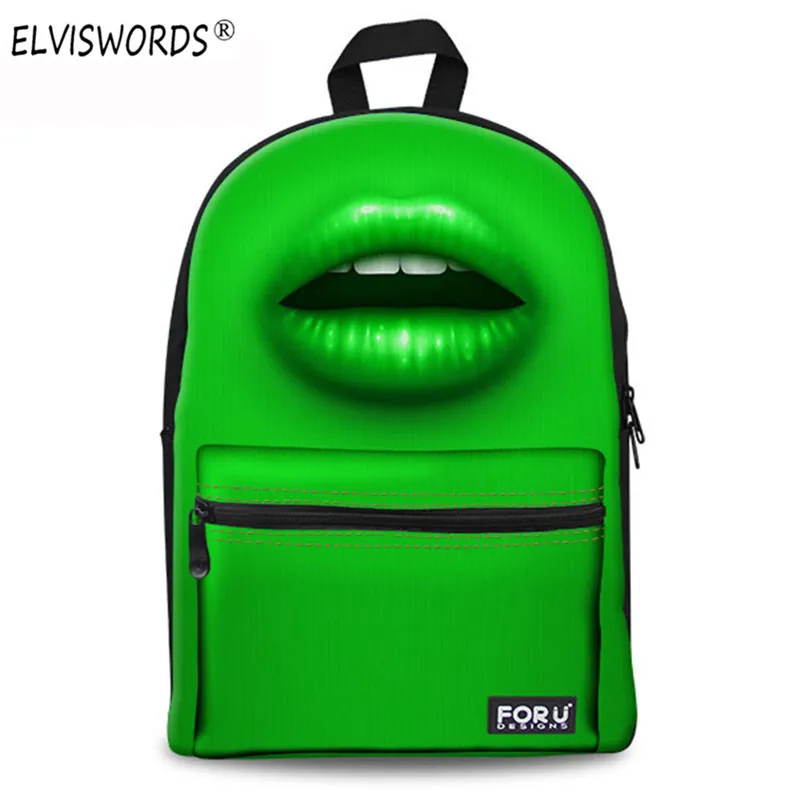 Elviswords Мода Мультфильм Для женщин Mochila Escolar softback холст интерьер слот карман рюкзак