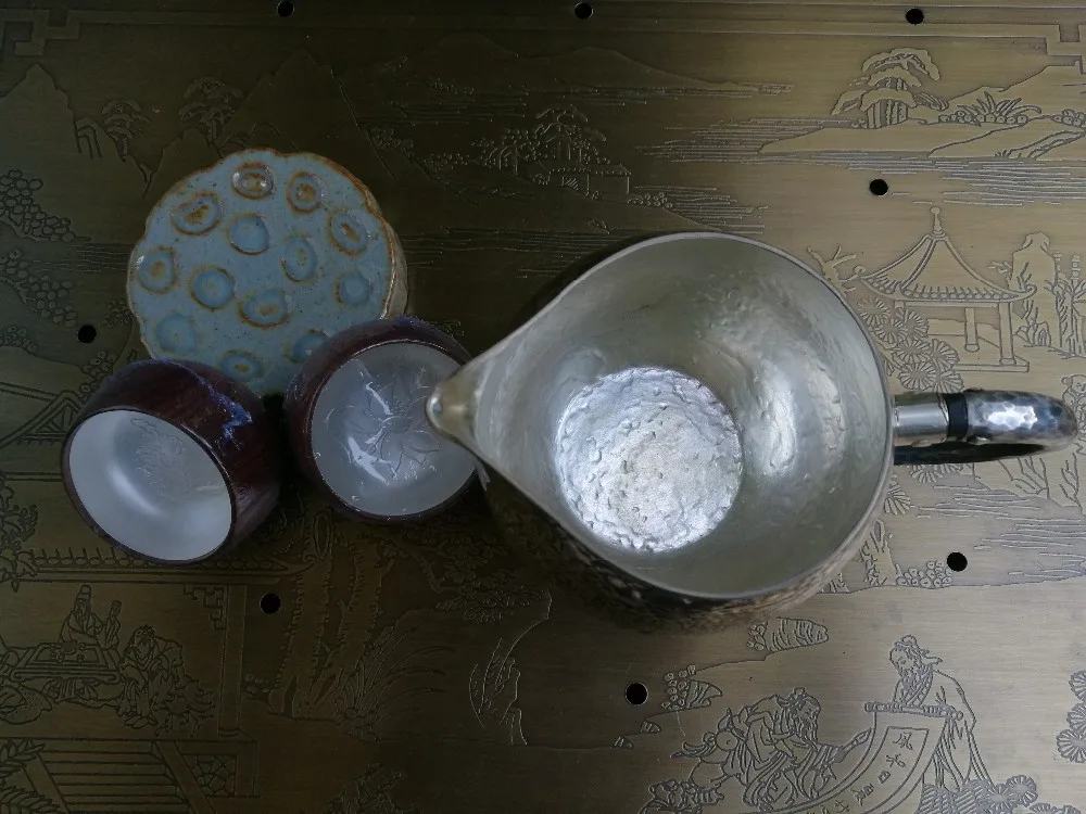 Деревянные зерна золотой чай море серебро 274 г чашка с подарочной коробкой чайная церемония аксессуары