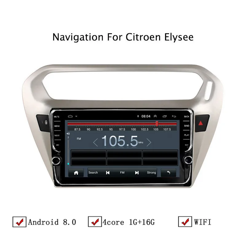 Clearance NAVITOPIA 9inch Car Multimedia Player Andriod 8.1 GPS Navigation For Peugeot 301/Citroen Elysee Autoradio WiFi USB FM AM 4