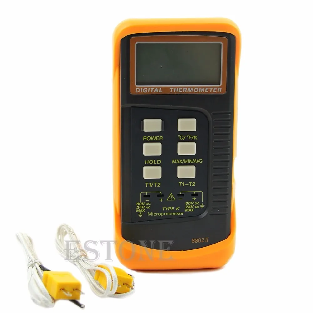 

2017 NEW Dual 2 Probe Sensor K-Type Digital Thermometer Thermocouple 1300 Degree
