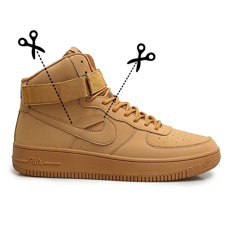 Classic Air Force One AF1 Brand Men Sneakers Wheat Color High Top Mens Breathable Skateborad Shoes Man Antiskid Sport Shoes
