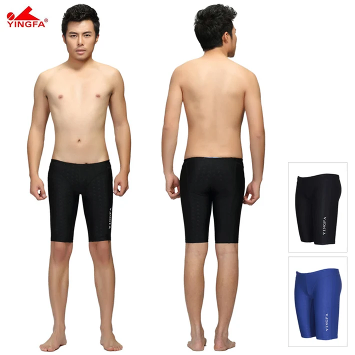 Yingfa 9205 FINA одобренный Sharkskin хлорстойкие мужские тренировочные плавки, шорты, мужские плавки, обтягивающие штаны - Цвет: Черный