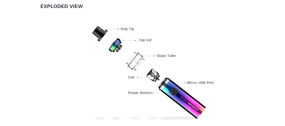 Original Vaporesso Sky Solo Plus 8ml Starter Kit 3000mAhSky Solo vape pen Kit 3.5ml 1400mAh use GT Mesh Coil AIO E-cig Vape Kit (8)