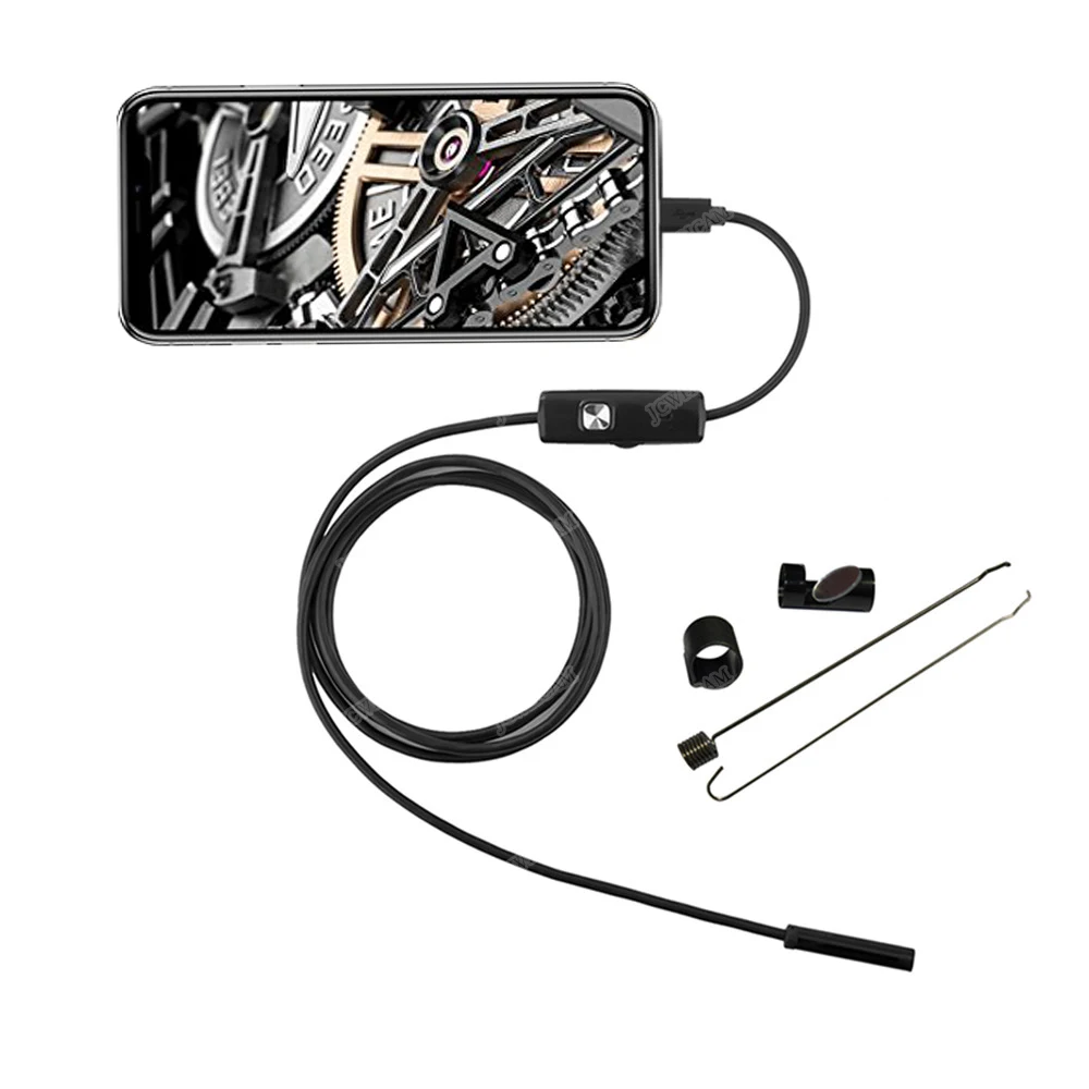 2в1 Android эндоскоп камера 1 м мягкий жесткий кабель Водонепроницаемый Micro USB OTG автомобильный осмотр Бороскоп Эндоскопия 5,5 мм 7 мм 8 мм объектив