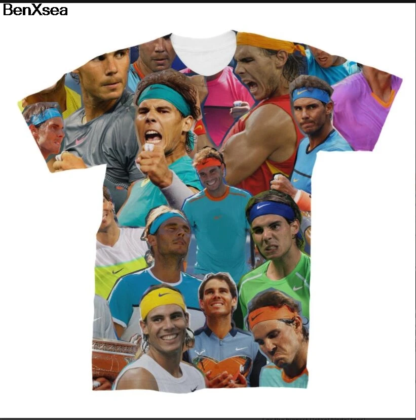 

2019 Rafael Nadal Photo Collage Printed 3D T Shirt Famous Brand Fashion Top Tees