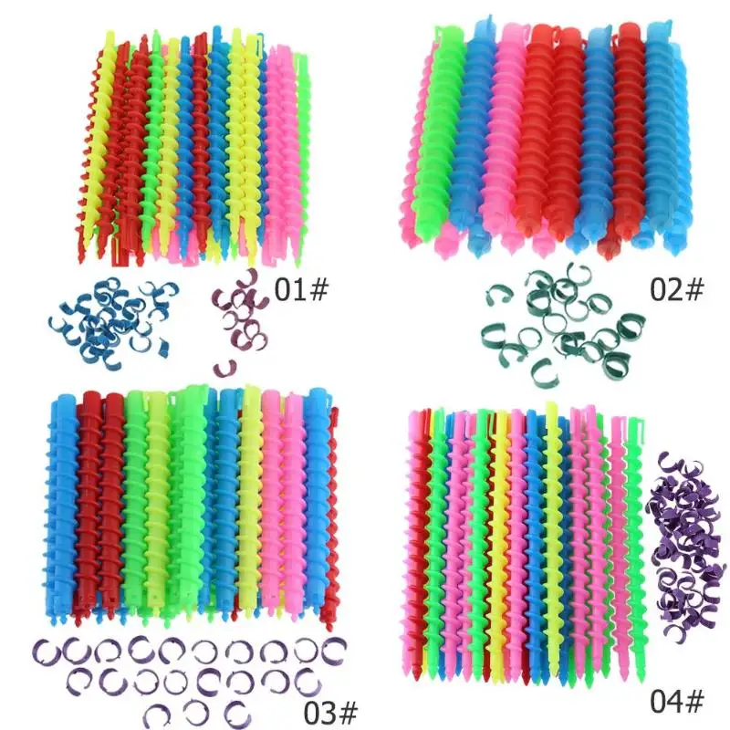 18/35 шт. Пластик Длинная спиральная волос завивка стержень парикмахерские бигуди Инструменты для самостоятельной укладки волос