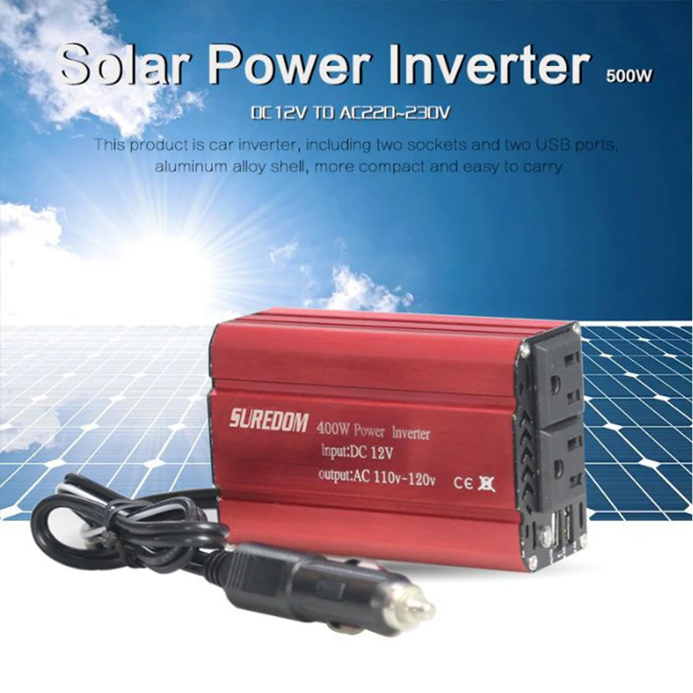 

400w Dc12v to Ac110v 220v Solar Car Inverter Vehicle-mounted Inverter Dual-usb Charging Power Converter Voltage Transformer