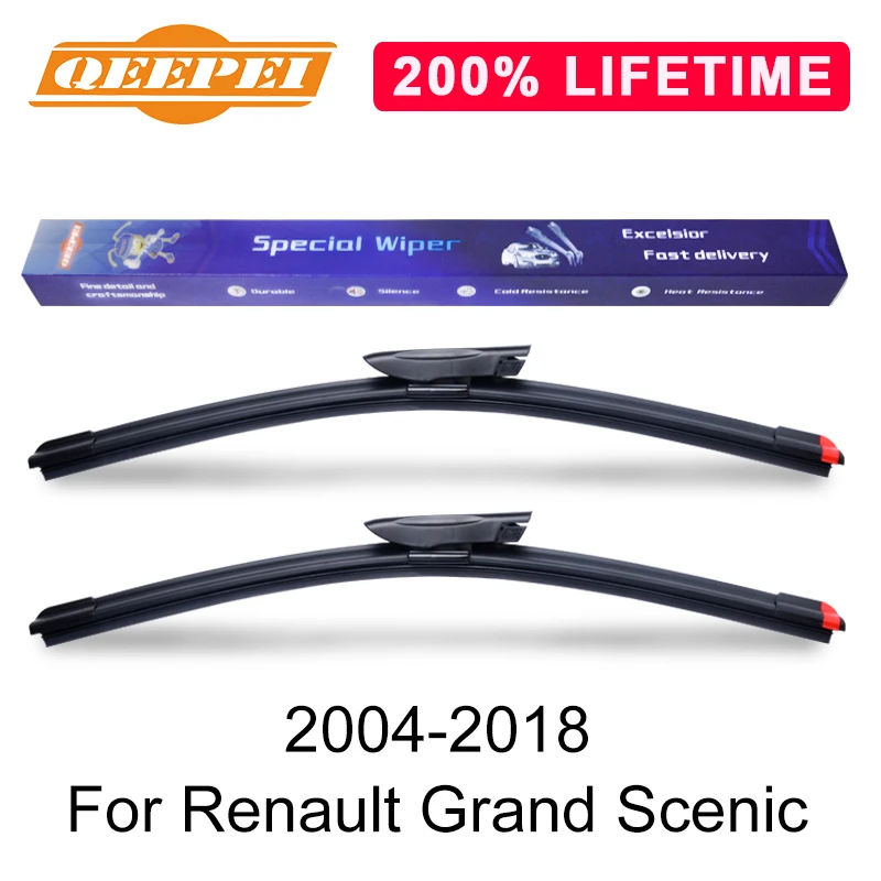 QEEPEI Replace Wiper Blade For Renault Grand Scenic 2004 2018 Silicone